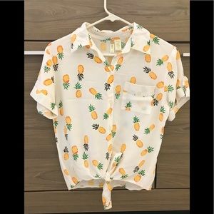 Japna Pineapple Button Down Shirt!